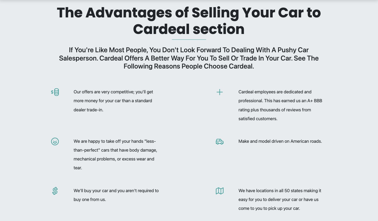 Cardeal advantages of selling your car to cardeal