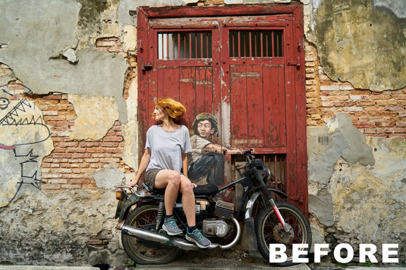 Brick wall before being edited