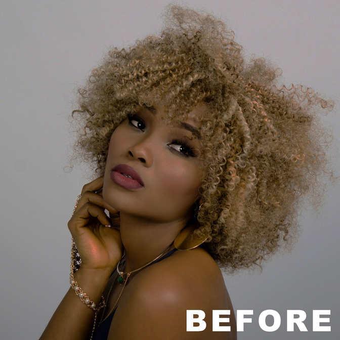 Girl profile before being edited