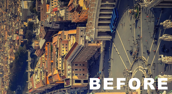 City before being edited into panorama