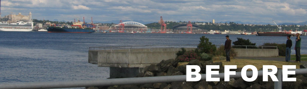 Skyline panoramic of city before being edited