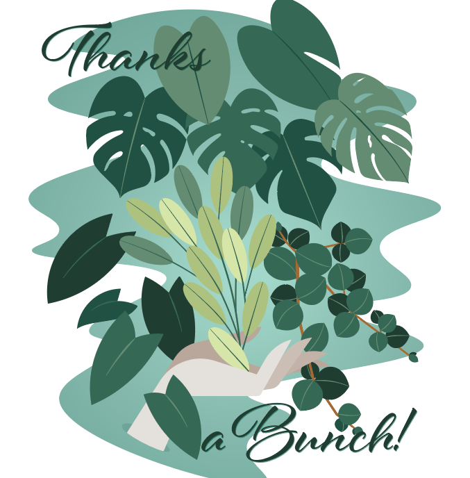 Thanks a bunch card with leaves