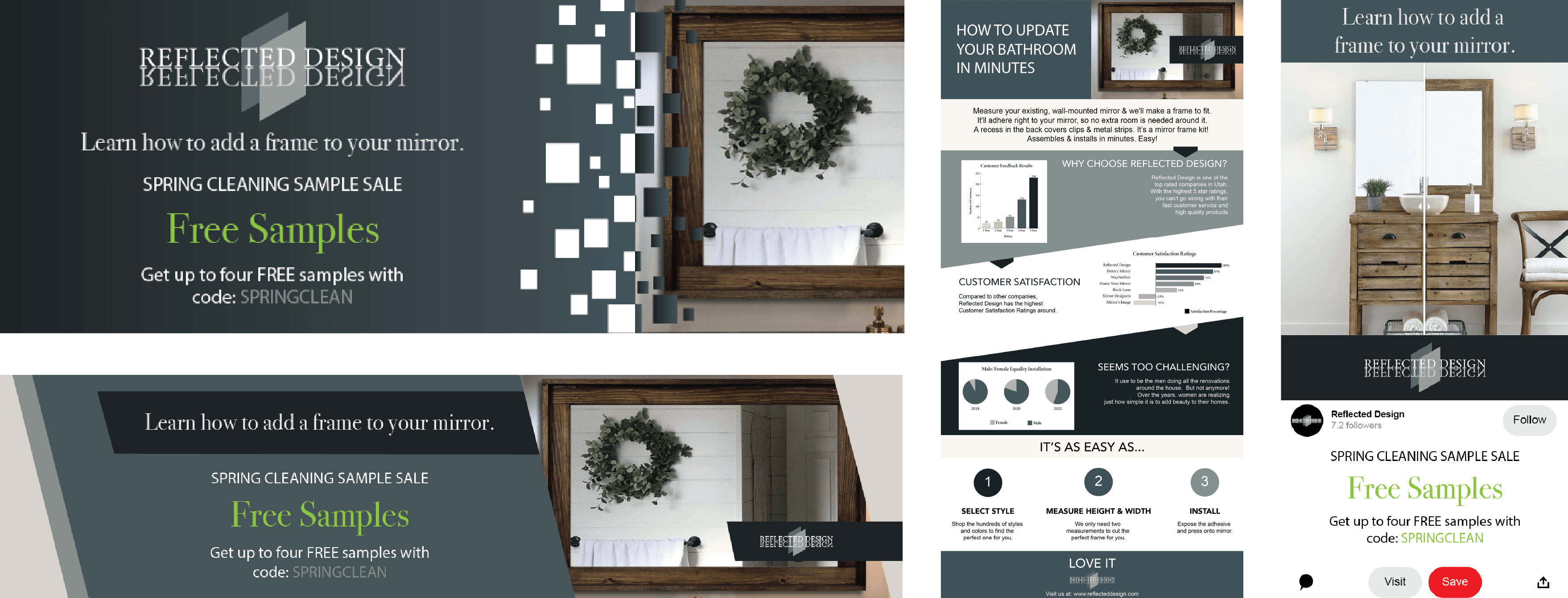 Social media ads for Reflected Design